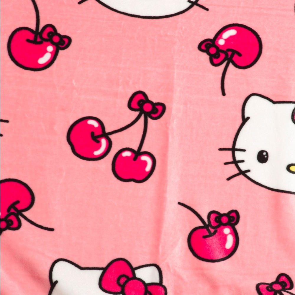 Hello kitty cherry throw blanket